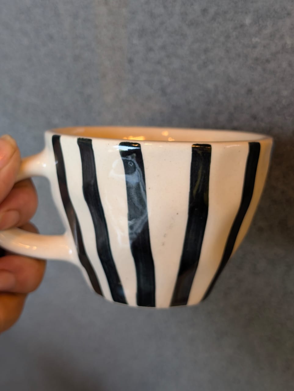 Black Stripes Handmade Mug