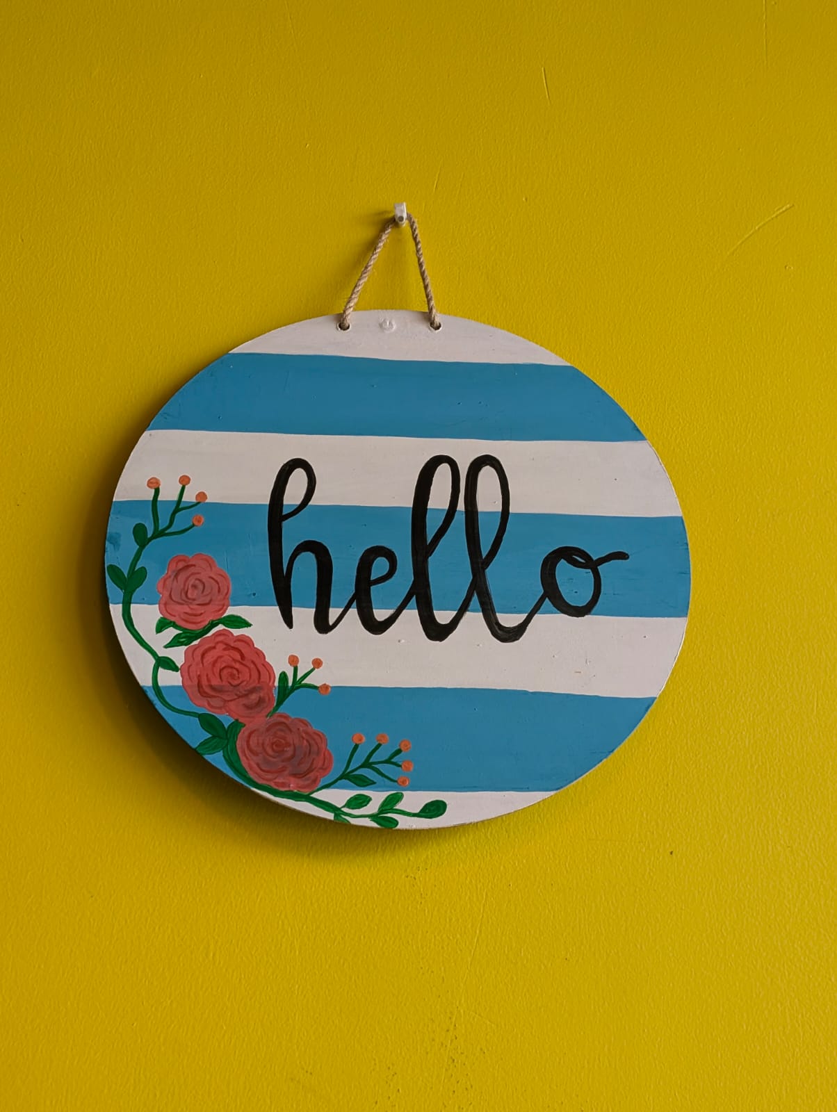 Hello Floral Welcome Plate